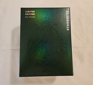 Starbucks 50th Anniversary Green Box with Silver Text
